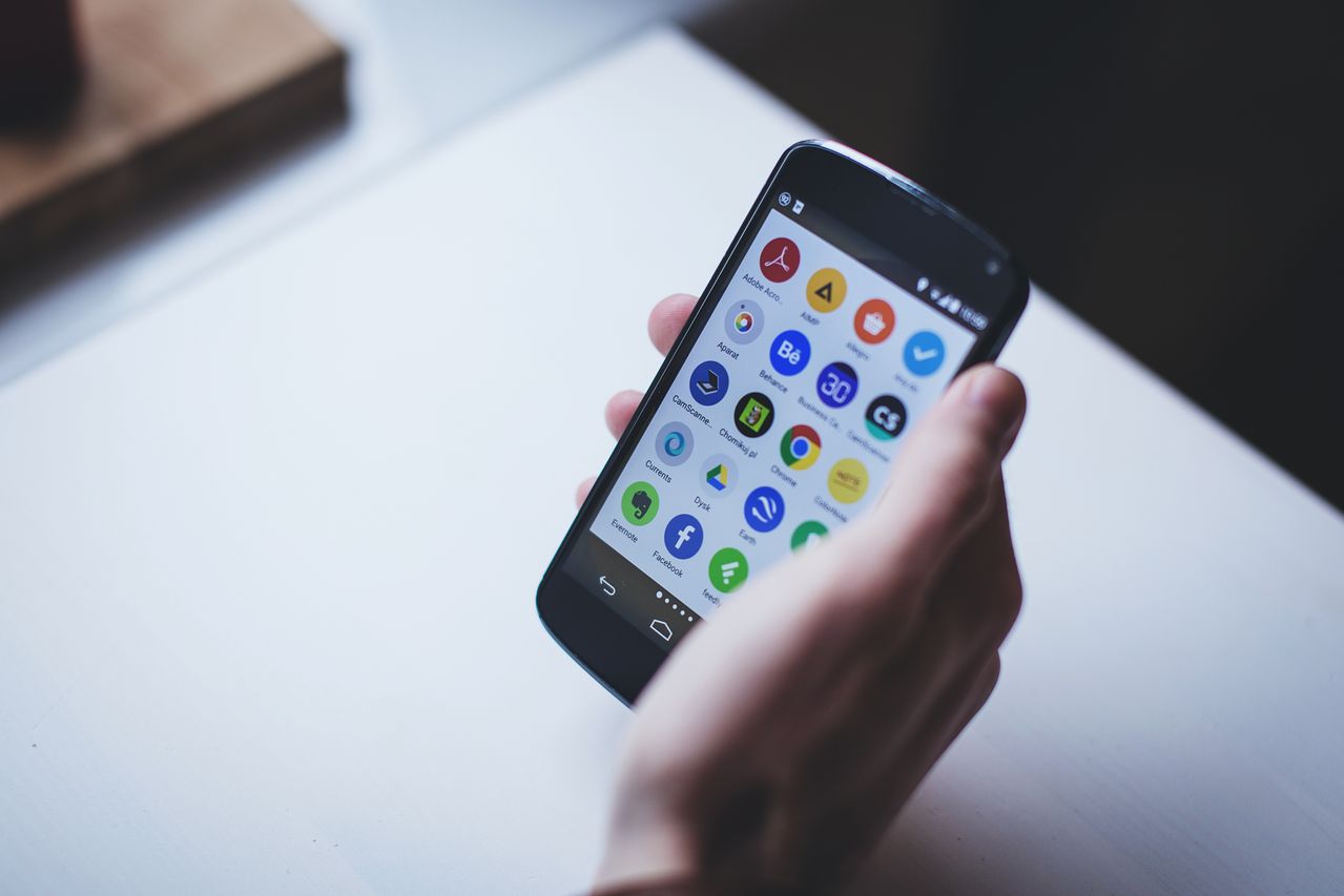 Android-app op smartphone gekoppeld aan backendsoftware via een API